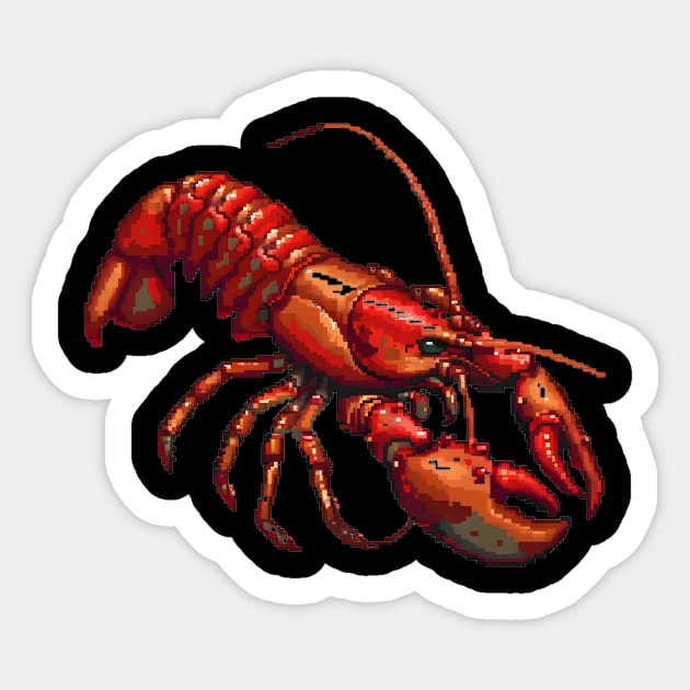 Lobster in Pixel Form Sticker by Animal Sphere